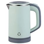 Small Electric Kettle Stainless Steel Double Wall Electric Kettle,0.8L Portable Travel Kettle Stainless Steel with Auto Shut-Off,Low Power Hot Water Kettle for Camping, Travel (green)