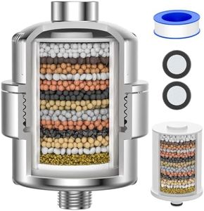 15 Stage Shower Filter with Vitamin C for Hard Water, High Output Shower Head Filter Reduces Chlorine, Fluoride, Heavy Metals, Includes 1 Cartridge, Helps Dry Skin & Dandruff