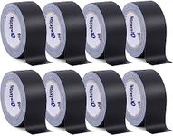 Oleitodh Black Gaffers Tape 8 Pack, Bulk Gaff Tape 2" X 240 Yards, Professional Grade Heavy Duty Gaffer Tape,Waterproof Matte Finish Gaff Tape, Residue Free,Non Reflective,Easy to Tear Cloth Tape