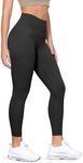 ODODOS ODLIFT 7/8 Compression Leggings with Inner Pocket for Women, 25" High Waist Workout Yoga Pants, Onyx Black, Large