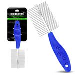 Buraq Pets Double Side Stainless Steel Needles Pets Comb, Hairbrush Grooming for Dogs Cat Cleaning Supplies Cat Comb Or Dog Comb (Dual Side Comb)