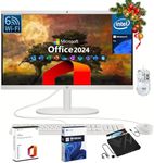 HP All-in-One Desktop Computer - with Office 2024 Lifetime & 8 in 1 CD/DVD Drive, 21.5" FHD Display, HD Webcam, WiFi 6, Intel Celeron J4025, Win 11 Pro & Computer Accessories (8 GB RAM | 512 GB SSD)