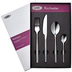 Stellar Rochester BL48 16-Piece Stainless Steel Cutlery Set in Gift Box for 4 People, Dishwasher Safe - Fully Guaranteed