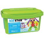 Kid K'NEX | Budding Builders Set 50 Model | Kids Craft Set with 100 Pieces, Educational ,Fun Building Toys for Boys and Girls, Construction Toys for Ages 3+ | Basic Fun 85618