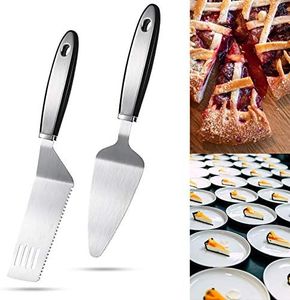 Patelai 2 Pezzi Server per Torta in Acciaio Inox Set Taglia Torta Spatola Seghettata Affettatrice Pizza Crostata Dolci per Tagliare e Servire Dolci Brownie Lasagne