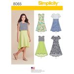 Simplicity US8065AA Girl's Plus or Popover Dress Sewing Pattern, Sizes 8.5-16.5