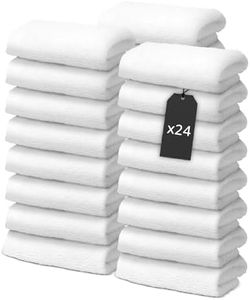 Set di 24 Lavette 30x30 cm | Asciugamani Viso Piccoli | Telo de Bagno per Ospiti | 100% Cotone | Spugna Morbido e Assorbente | 500g/m2 | Hotel e B&B | Oeko-TEX | Ôhm | Bianco