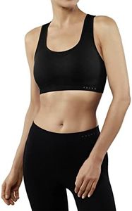 FALKE Women's Madison with Pads Low Support Sports Bra, for Low-Impact Activities, Breathable Quick Dry, Nylon, Black (Black 3000), XS, 1 Piece