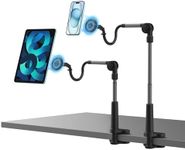 CPLR: EZpod Magnetic Tablet & Cell Phone Holder Mount for Bedstand | Desktop Compatible for iPhone 15 14 13 Pro Max Mini with 360° Rotation and Flexible Gooseneck Tabletop Clamp Stand