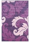 Corfu Damask Purple & Baby Pink Machine Made Polypropylene 8' X 10'3" Area Rug by Linon