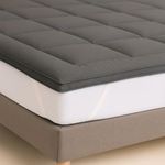 MY ARMOR Microfiber Mattress Topper King Size 78x72 Inch | Soft Quilted Bed Topper with Elastic Straps | Breathable & Plush Polyester Filling for Extra Comfort | 6.5x6 ft, King – Grey