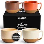 MIAMIO – 450 ml, Set of 4 Ceramic Latte Mug – Elegant Modern Coffee Mug Set for Cafe, Latte, Tea, Hot Cocoa - Drinks Dishwasher & Microwave Safe – Perfect for Home and Office – Aura Collection