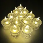 24 PACK Romantic Flameless Tea Lights Candles Battery Operated ,Crystal Led Tears Lights Candles,Votive Candles,Electric Fake Candles for Wedding Valentines Anniversary Christmas Halloween Decoration