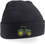 Kids Tractor Beanie Hat (Black)