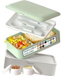 Umami Bento Lunch Box for Adults All-in-One, Meal Prep Lunch Box Food Containers for Men/Women, Bento Box Accessories Included, Cute, Microwave, Dishwasher & Freezer Safe