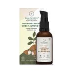 Juicy Chemistry Sweet Almond Oil, 30 ml | 100% Pure, Cold-pressed, Certified Organic & Premium Theraupetic Grade Almond Oil for Skin & Hair | Moisturising Face and Body Oil for Skin and Hair | Ecocert Certified Organic for Men & Women | Cruelty-free & 100% Vegan