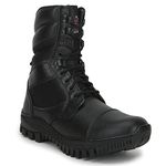 Liberty FREEDOM SOLDIER-01 Lacing Safety Shoes For Men With Softy Leather Upper | PU Sole | Padded Foam Insole| Anti-Skid | Shock Absorber | Water Resistance | Comfortable for All Weather (Black - 40)