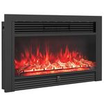 Giantex 36" Electric Fireplace Insert, Wall Recessed/Mounted, Freestanding Fireplace with Remote Control, 3 Color Adjustable Flames, 2 Modes Heat, 8H Timer, 5 Brightness, 750/1500W Heater