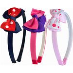 CAVLA Girls Headbands 3 Pack Bow Pearl Headband Thin Fabric Hair Band Non-slip Hair Hoops Girl Hair Accessories for kids Hairband Headband Headwear Hair Accessories