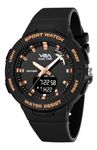 V2A Analog Digital Waterproof Fashion Sports Watch With Backlight Alarm Stopwatch For Women And Girls (Black, Resin)