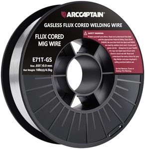 ARCCAPTAIN Flux Core Welding Wire .035, E71T-GS 035" Flux Core Welding Wire Gasless Low Splatter 10Lbs Mig Welding Wire Mild Carbon Steel Compatible With Lincoln Miller Forney Harbor Welder 4.5KG