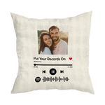 CRAFT MANIACS SPOTIFY Pillow with Filler | Fully Customized with Custom Image & Song, 16*16 Inches