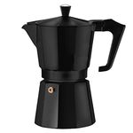 Hetzon Sales Aluminum Stovetop Espresso Maker Moka Pot Percolator Italian Coffee Maker Filter Kaapi Coffee Espresso Gas or Electric Stovetop (300ML (black))