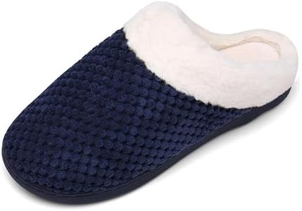 Mishansha Zapatillas Invierno Mujer Casa Zapatos Memory Foam Pantuflas Casa Cómodas Suave Slippers Suela de Goma,Azul,38/39