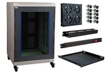 MASS RACK 17U 600X600mm Network Rack with PDU 6 Socket, Server Tray, Cable Organiser 1U Closed, 4 Fan & Hardware Kit - Combo Pack