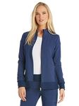 Cherokee iflex Women's Zip Front Warm-Up Scrub Jacket - blue - Medium