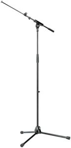 K&M Microphone Stands 210/8-BLACK with Telescopic Boom Arm, 21080-500-55