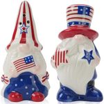 Hand-Painted Christmas Gnome Ceramic Salt Pepper Shakers Set (2-Pack)-Tabletop Spice Dispensers,Cute Farmhouse Kitchen Decor/Table Ornament,Fun Holiday Present for Christmas/Thanksgiving/Halloween