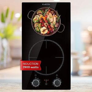 Klarstein Plaque Induction Encastrable 2900W - Table de Cuisson 2 Feux Avec Sécurité - Table de Cuisson Électrique 2 Foyers