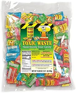 TOXIC WASTE | 1 Pound Bag Assortment of Toxic Waste Sour Candy - 5 Flavors: Apple, Watermelon, Lemon, Blue Raspberry, and Black Cherry