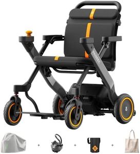 Foldable Electric Wheelchair for Adults & Seniors, Motorized Wheelchair & Rollator Walker Combo with Height-Adjustable Handles, Airline Approved, Travel Size, 18 Miles Range, Power Wheelchair, Grey
