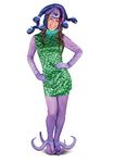 Disguise Celia Costume, Official Monsters Inc Women's Costume with Headpiece, Adult Size Small