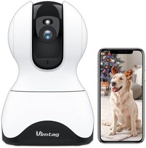 VIMTAG Pet Camera, 2.5K HD Pet Cam, 360° Pan/Tilt View Angel with Two Way Audio, Dog Camera with Phone APP, Motion Tracking Alarm,Night Vision,24/7 Recording with Cloud/Local SD, Smart Home Indoor Cam