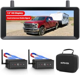 AUTO-VOX 7.2" Wireless Magnetic Backup Camera with Monitor, 1-Min Install, 1080P Dual Camera, 500ft Stable Signal, Built-In DVR Recording, IR Night Vision Backup Camera for RV, Truck, Trailer & Camper