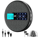 M-Amazup CD Player Portable, Rechargeable Portable CD Player with Dual Speakers and Anti Skip,CD,USB,AUX,LCD Display,Backlit Button,5 EQ,A-B Repeat,10 Speeds for Home Car Fabric Black