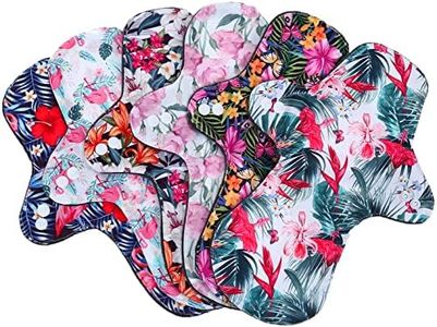 7pc Cloth Pads Set Including 6PC Heavy Flow Bamboo Charcoal Menstrual Cloth Pads Sanitary Pads Mama Pads + 1PC Mini Wet Bag
