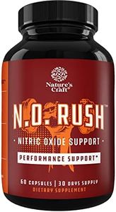 Nitric Oxide Support Pills - Natural Workout Supplement & Exercise Enhancer - Boost Energy Strength Recovery Muscle Builder - Pure L-Arginine & L-Citrulline Amino Acid Capsules - by Natures Craft