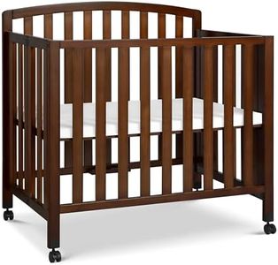DaVinci Dylan 3-in-1 Portable Baby Crib with Wheels - Toddler Bed & Daybed Conversion - Perfect for Small Spaces & Easy to Assemble, GREENGUARD Gold Certified, 4 Adjustable Mattress Heights - Espresso