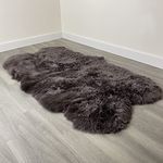 Chocolate Sheepskin Rug with Extra Thick & Soft Wool (Quad 190x120cm)