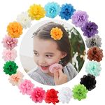 Discoball 20Pcs Chiffon Flower Hair Clips for Girls Baby Hair Clips Snap Alligator Multicolor Baby Flowers Hair Clips Barrettes Clips for Baby Girls Infants and Toddlers