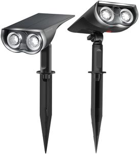 Linkind Lampe Solaire Extérieur 800lm, Spot Solaire Exterieur Puissant, Projecteur Solaire LED Etanche IP65, Éclairage Solaire Exterieur Pour Jardin Chemin, Blanc Froid, 2 Pack