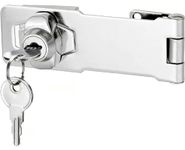 Litensh Hasp Lock Padlock Gate Latch Door Bolt Lock with Different Keys Drawer Cupboard Locks Twist Knob Keyed Locking for Cabinet Furniture Mailbox Closet (3 Inch)