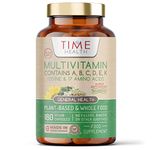 Whole Food Plant-Derived Multi Vitamin 100%+ Daily with TetraSOD® Super Antioxidant - Natural, Non-Synthetic Vitamins - Highly Bioavailable - Zero Additives - UK Manufactured (180 Capsule Pouch)