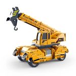 UKAXA Construction Crane Toy Friction Powered Lifting Heavy-Duty 360 Degree Rotating Towing Movable Tracks and Vehicles Construction Truck for Kids