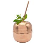 E-Craftr Apple Cocktail Mug | Apple Cocktail Copper Mug | Cocktail Glass | 8 oz | Original Design | Expert Workmanship | Copper Straw |