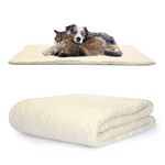 Snug Rug Luxury Pet Blankets - Fluffy Sherpa Fleece Blanket Soft and Warm Dogs and Cats – Washable Throw for Car Sofa Bed (Medium 120 x 88cm, Cream)